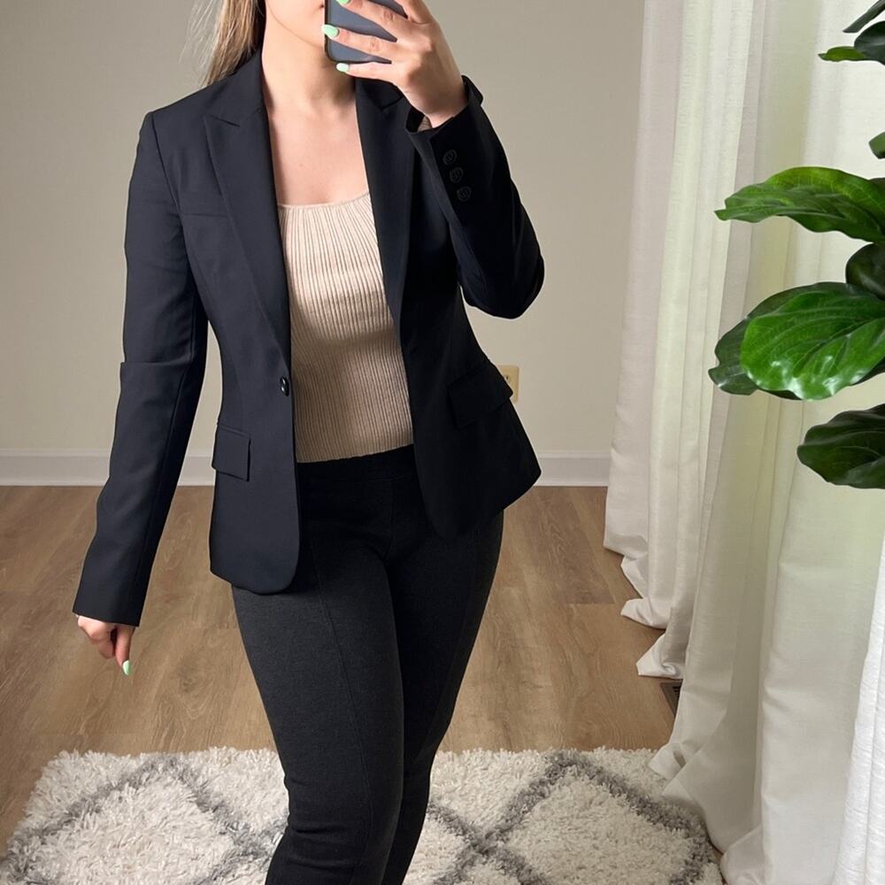 Theory Black Wool Tailored Blazer 6 Classic Career Jacket